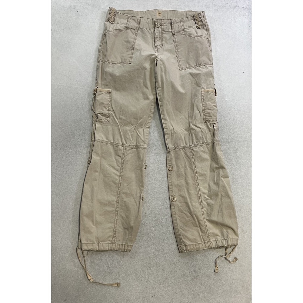 VTG Abercrombie and Fitch Pants Mens Medium Beige Cargo Baggy Paratrooper Y2K